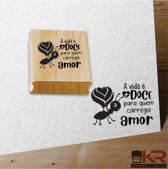 Carimbo A vida é + doce para quem carrega amor