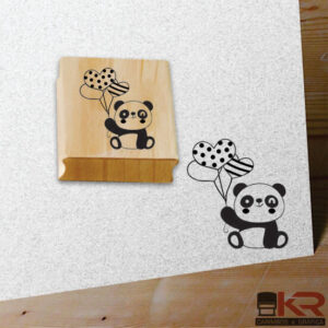 Carimbo Ursinho Panda Corações
