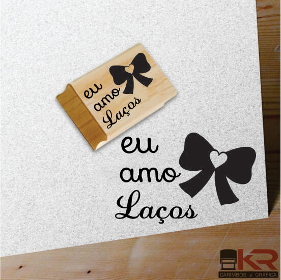 Carimbo Eu amo Laços
