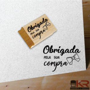 Carimbo Obrigado pela sua compra com Laço