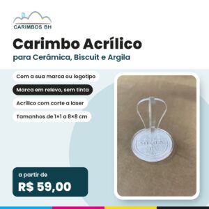 Carimbo Acrílico Personalizado para Cerâmica, Biscuit e Argila