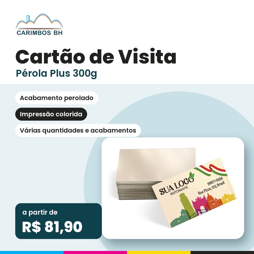 Cartão de Visita Pérola Plus 300g