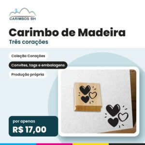 Carimbo Três corações