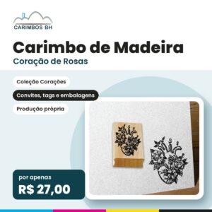 Carimbo Coração de Rosas