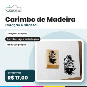 Carimbo Coração e Girassol